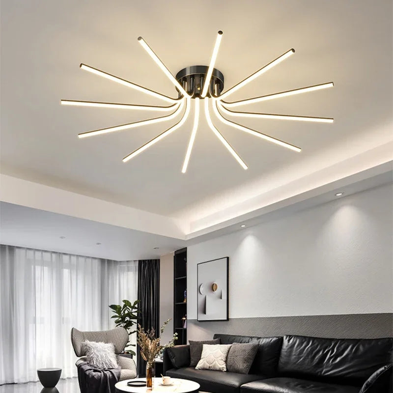 plafonnier led moderne avec télécommande pour décoration intérieure - vue 4 sur 12