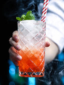 Verres collins cristal strie pour cocktails eau jus