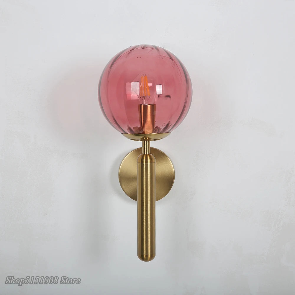 Applique nordique chambre moderne à côté de boule de verre applique murale LED luminaire applique éclairage salle de bain miroir escalier lumière Luminaria - vue 7 sur 14