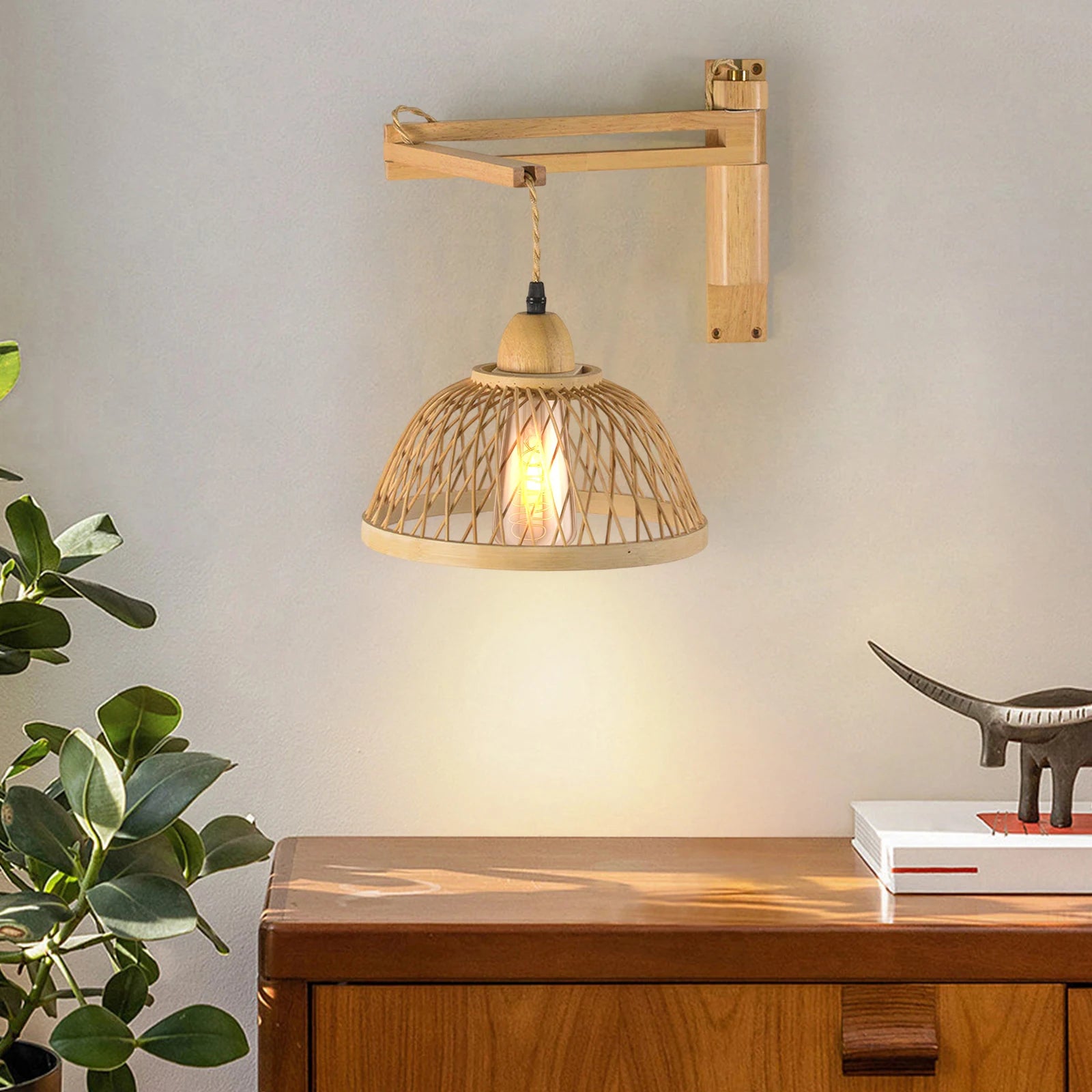Applique murale en rotin luminaire Boho applique murale applique murale lampe de chevet pour grange salon Loft salle de bain porche - vue 3 sur 6