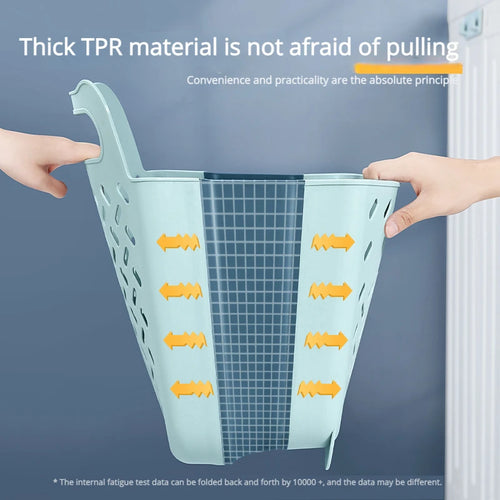 panier à linge pliable et mural pour rangement pratique - vue 3 sur 17