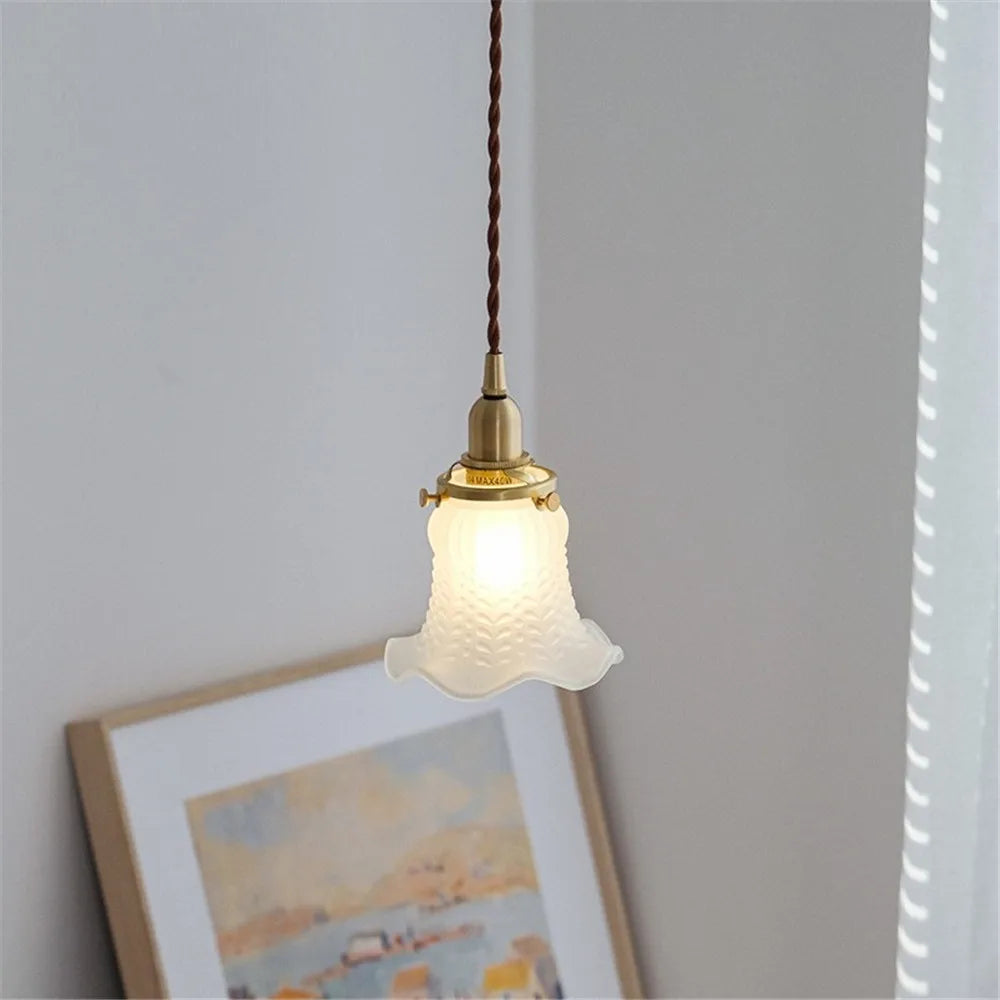 lustre nordique rétro en verre pour décoration intérieure - vue 4 sur 8