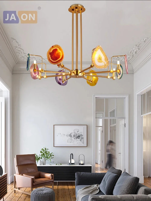 suspension design ronde en agate de fer moderne - vue 2 sur 11