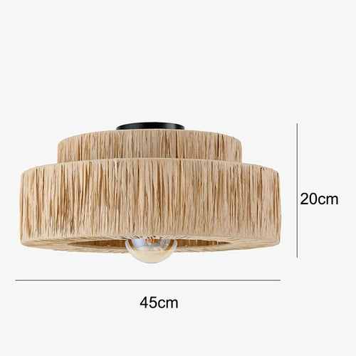 lustre en rotin style japonais fait à la main créatif - vue 14 sur 17