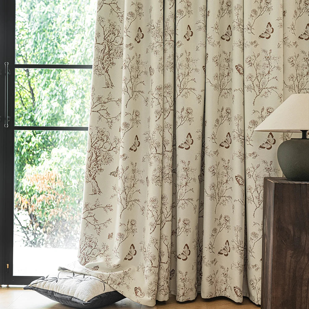 Rideau occultant floral moderne pour salon chambre - vue 2 sur 7