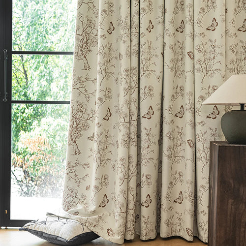 Rideau occultant floral moderne pour salon chambre