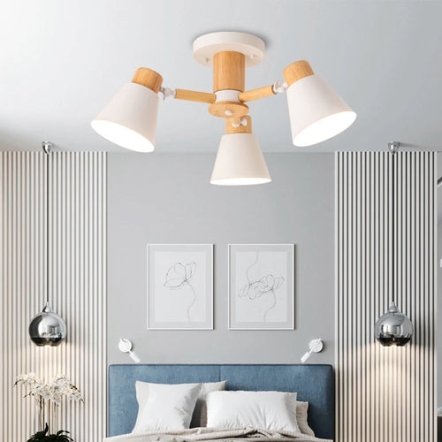 Lustre nordique en bois massif salon E27 ampoule plafonnier chambre lustre lampe hôtel restaurant lampe moderne éclairage