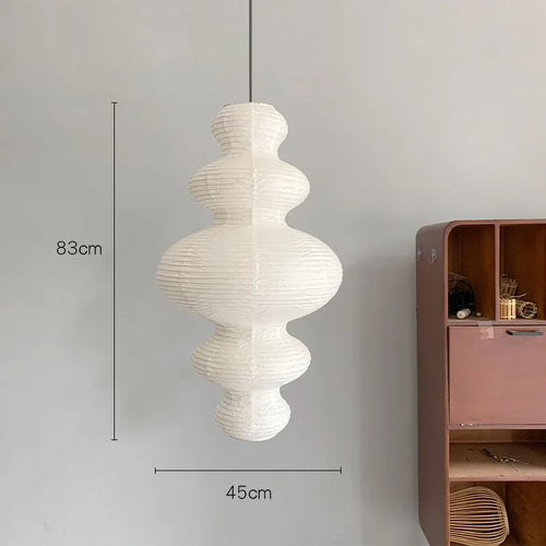 suspension loft japonaise en papier noguchi style nordique - vue 6 sur 6