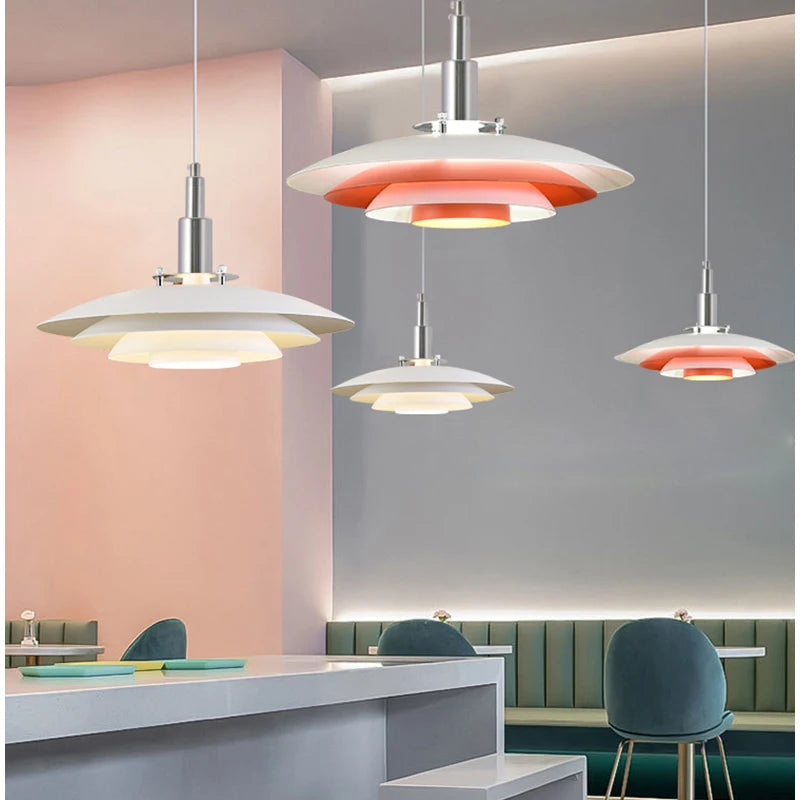 suspension moderne créative réglable dégradé ufo