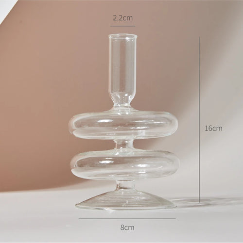 bougeoir en verre transparent décoration intérieure moderne nordique - vue 25 sur 31