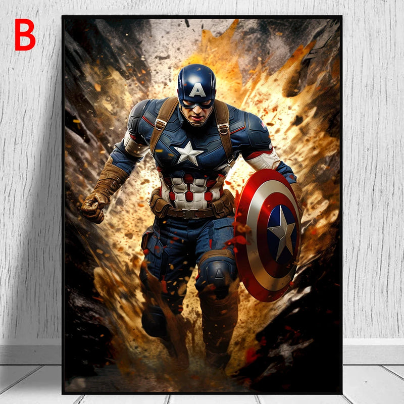 poster marvel avengers spiderman iron man hulk décoration murale