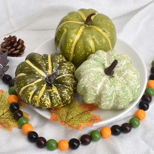 citrouilles décoratives en mousse pour décorations dHalloween et automne - vue 5 sur 22