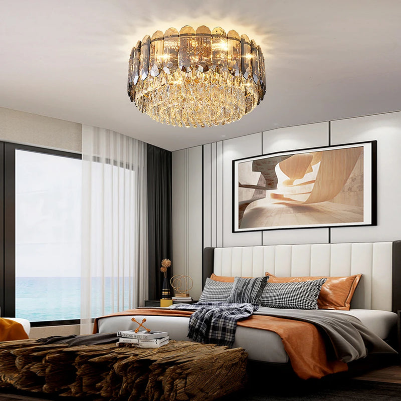 plafonnier led smokey gris luxe moderne déco intérieur salon collection 2023