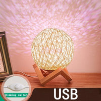 Lampe bois massif LED boule