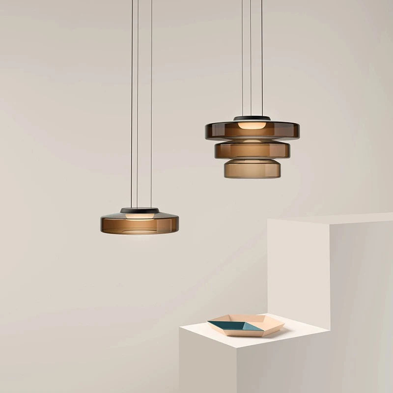 Suspension lustre design moderne en verre pour éclairage d'îlot