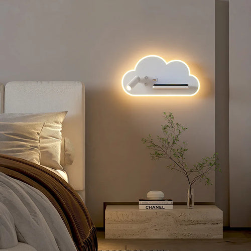 lampe de lit led multifonction avec chargeur sans fil usb - vue 3 sur 8
