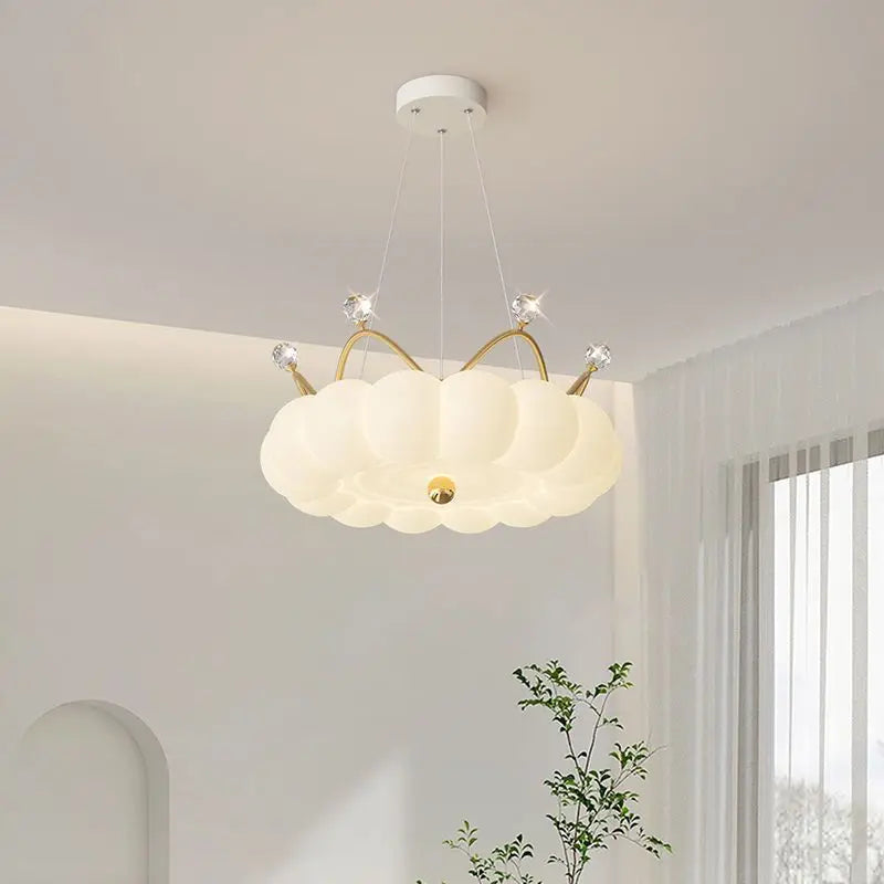 lustre moderne led avec suspension couronne option télécommande