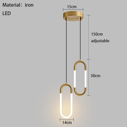 suspension moderne à led ellipse avec variateur hauteur réglable - vue 11 sur 12