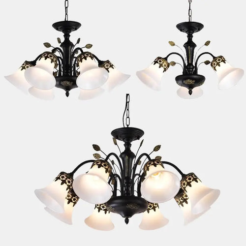 lustre à led rétro en verre pour intérieur vintage - vue 2 sur 15