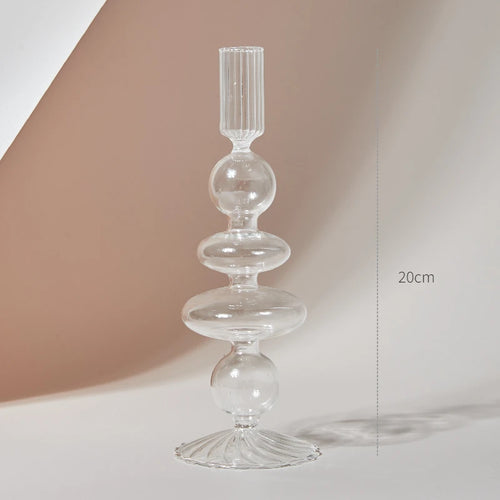 bougeoir en verre transparent décoration intérieure moderne nordique - vue 31 sur 31