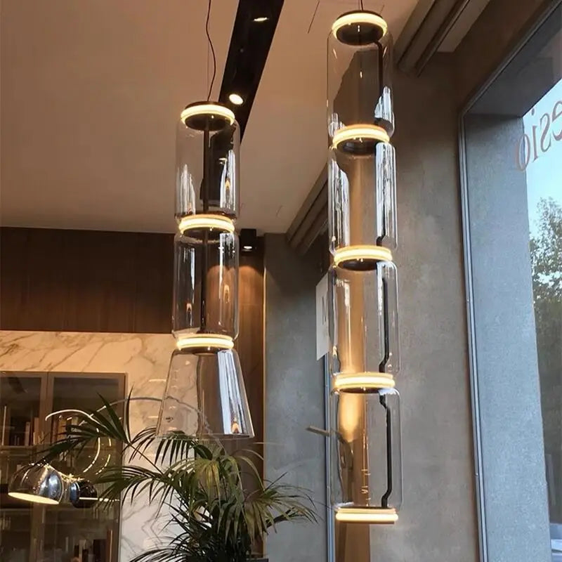 lampe led suspendue verre design moderne - vue 6 sur 25