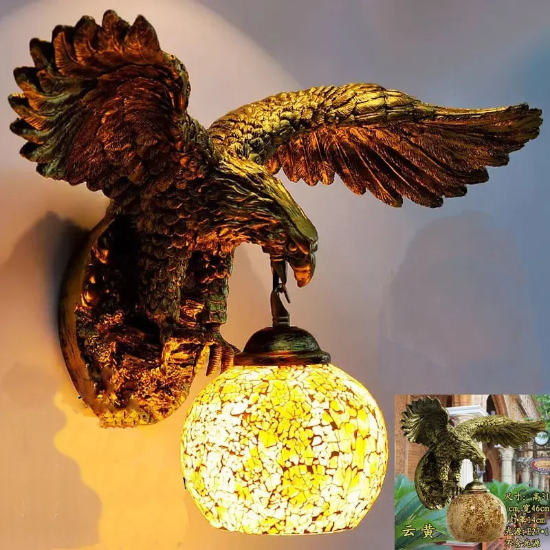 applique murale eagle décoration rétro bohème lumineuse artistique - vue 8 sur 18