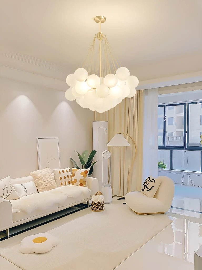 lustre moderne en verre design nordique pour éclairage élégant - vue 4 sur 10