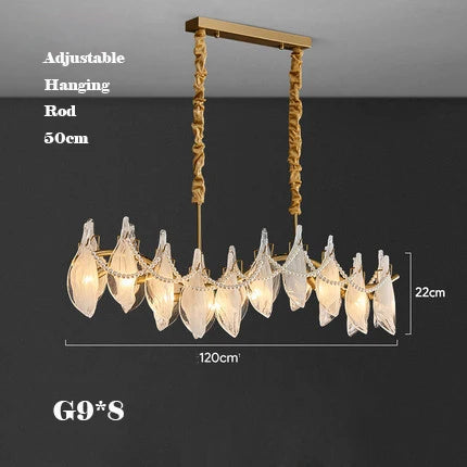 lustre créatif en verre dépoli avec perles suspendu moderne - vue 10 sur 10