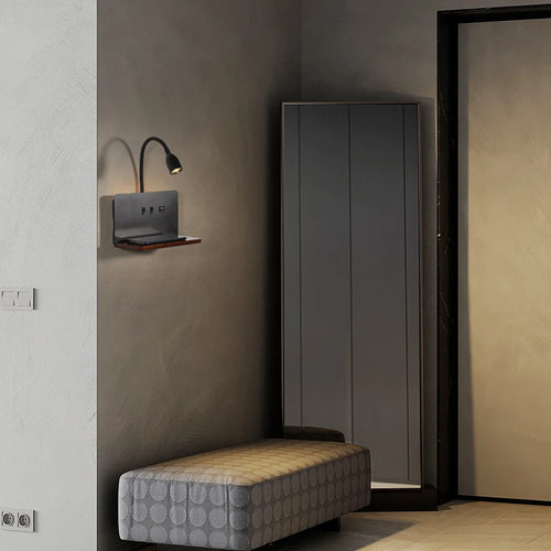 applique murale led intérieur usb sans fil moderne rotative 360° interrupteur veilleuses chevet - vue 6 sur 8
