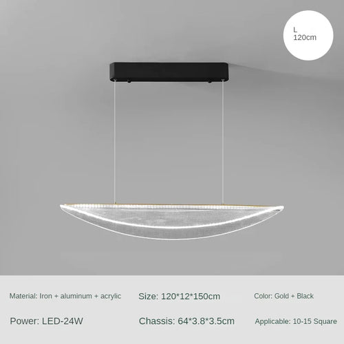 suspension moderne design en fer et acrylique pour ambiance luxe - vue 9 sur 8