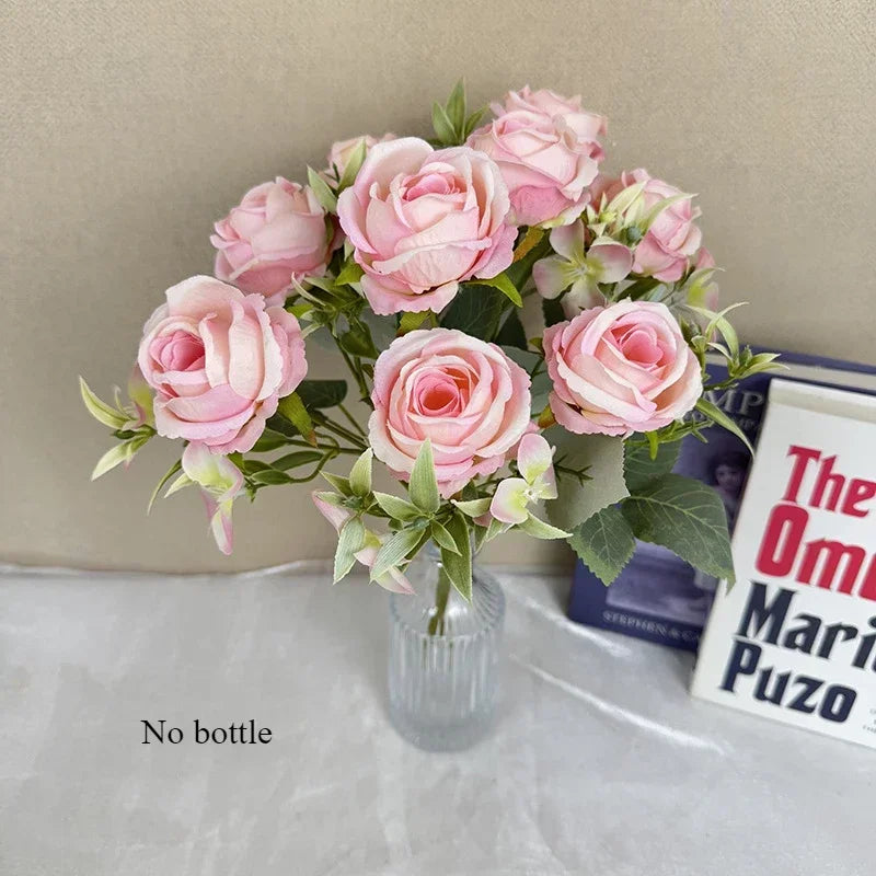 bouquet de roses artificielles en soie pour décoration intérieure - vue 11 sur 14