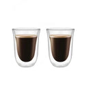 Lot 2 tasses verre double paroi isolant café