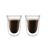 Lot 2 tasses verre double paroi isolant café