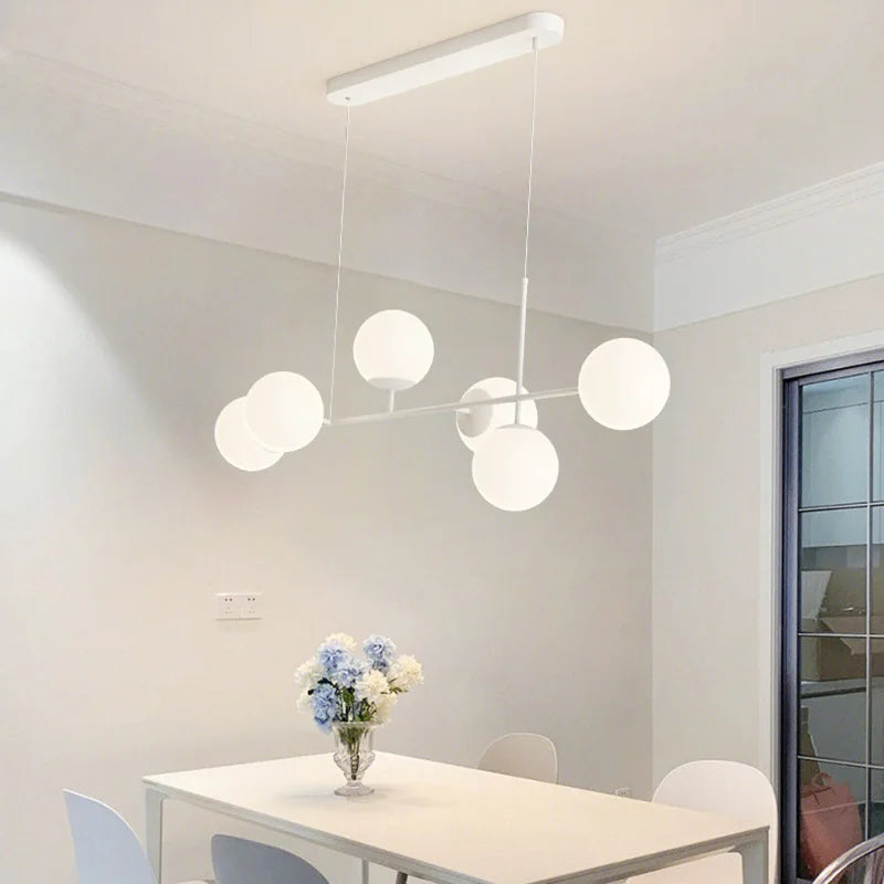French White Pendant Lamps Dining Table Hanging Light for Living Room Bar Kitchen Island Bar Chandelier E27 Bulb included 220V - vue 5 sur 6