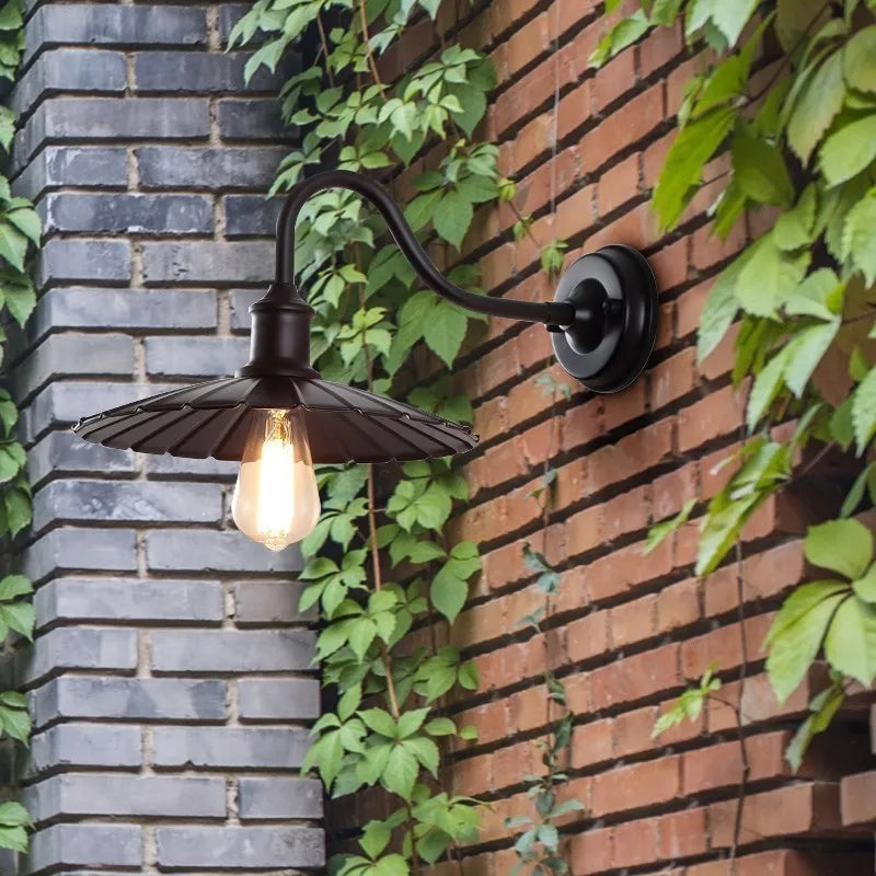 Vintage étanche applique murale lampe extérieure pour balcon porte cour couloir jardin industriel E27 appliques luminaire