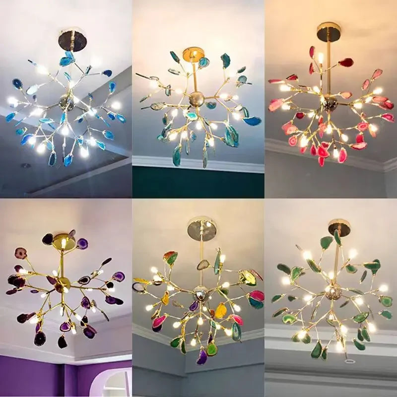 lustre luciole créatif en agate design postmoderne élégant - vue 5 sur 14