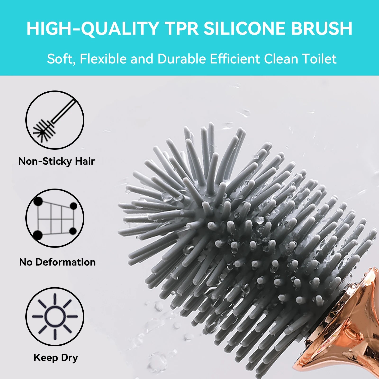 brosse en silicone avec support pour nettoyage moderne et durable - vue 6 sur 8