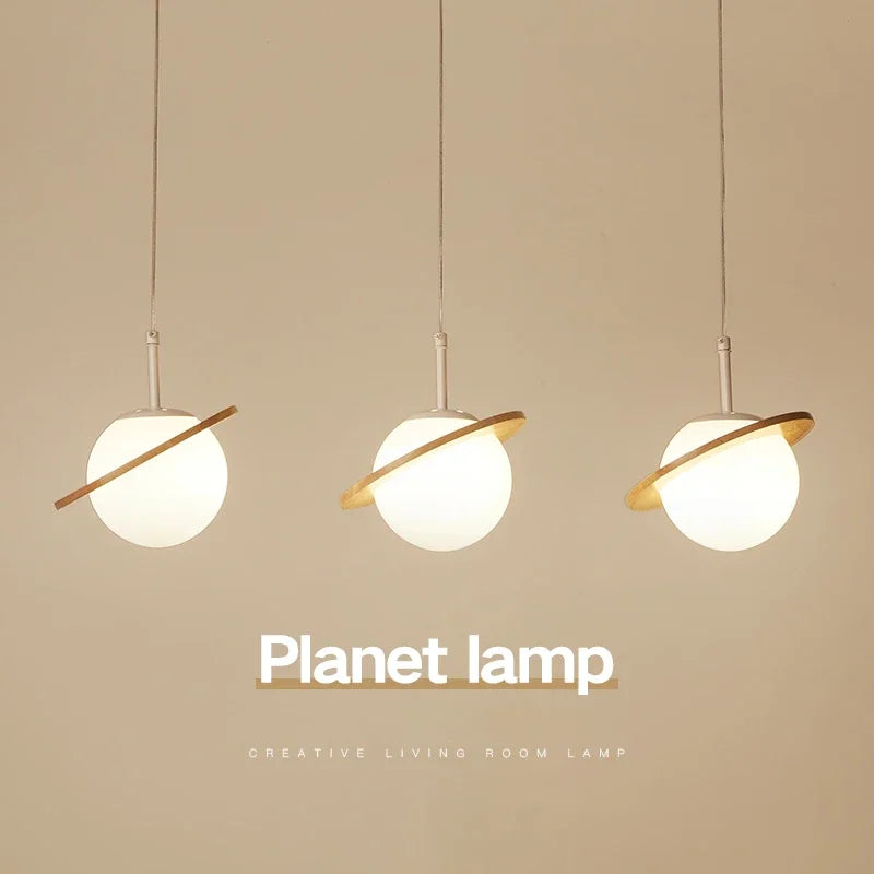 lampe à poser créative en bois et boule blanche décorative pour intérieur