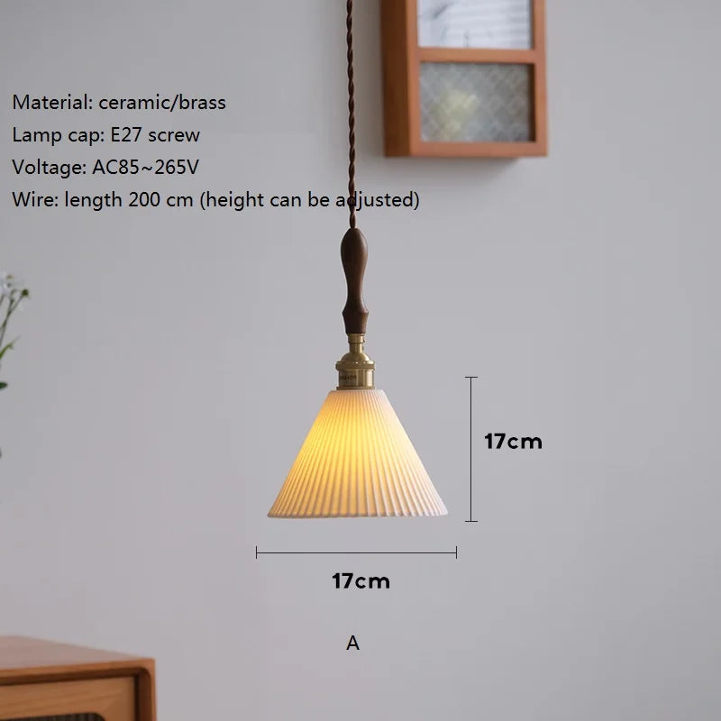 lustre nordique vintage en céramique et laiton luminaire suspendu - vue 10 sur 10