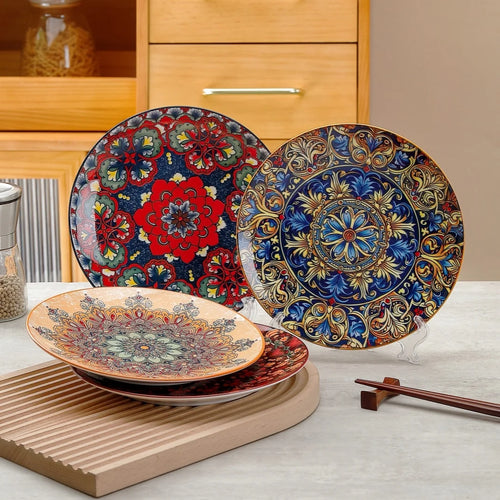 Assiette céramique bohême plate style western cuisine