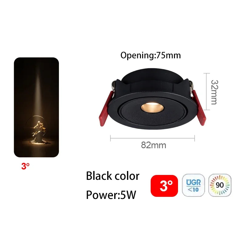 spot led ultra fin à angle de faisceau pour éclairage intérieur