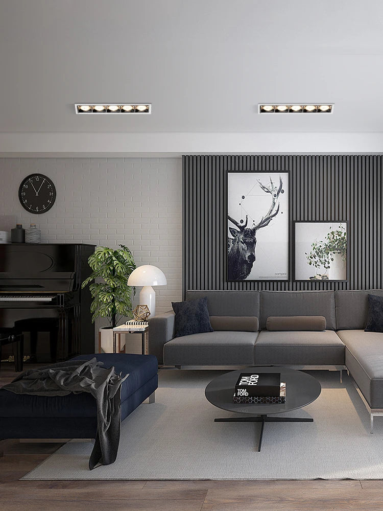 led bande projecteur linéaire anti-éblouissement grille cob intégrée - vue 3 sur 10