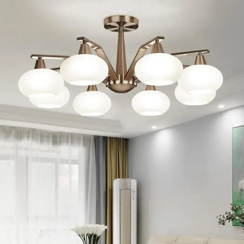 lustre moderne en métal avec éclairage led décoratif - vue 2 sur 12