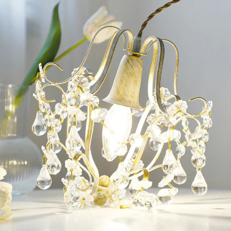 suspension rétro en cristal forme goutte d'eau pour décoration élégante - vue 5 sur 8
