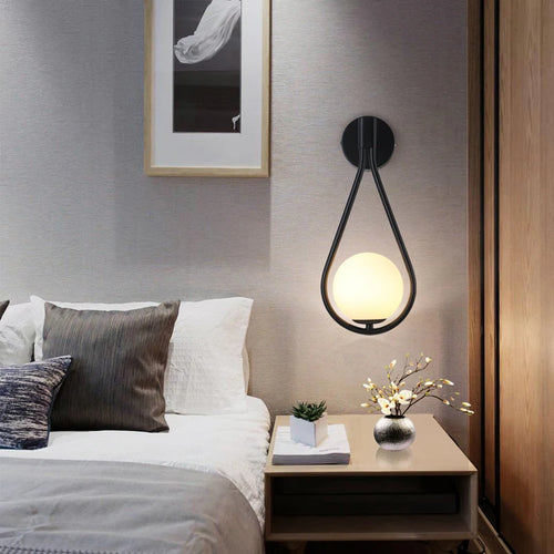 applique murale led boule de verre givré pour intérieur - vue 3 sur 21