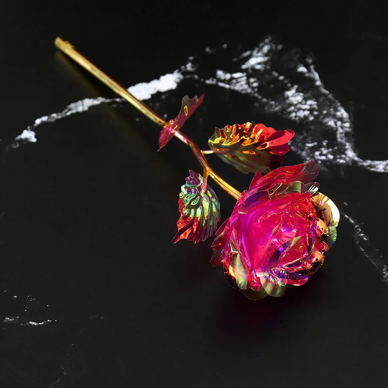 fleur de rose artificielle en métal doré décorative à offrir - vue 16 sur 19