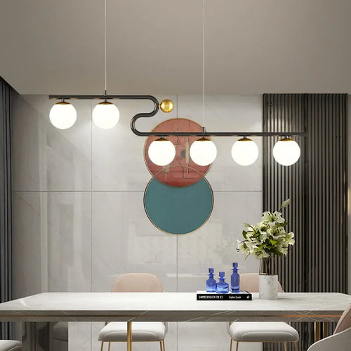 suspension moderne en forme de boule de verre décorative - vue 2 sur 10