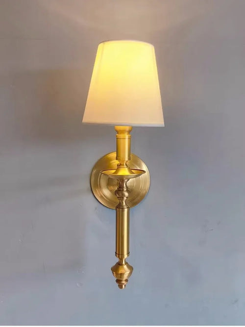 applique murale antique à LED avec abat-jour en tissu - vue 2 sur 10