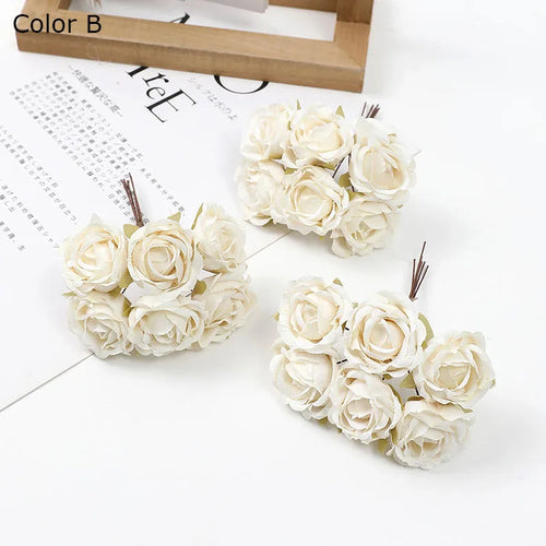mini bouquet de roses artificielles pour décoration florale - vue 16 sur 15