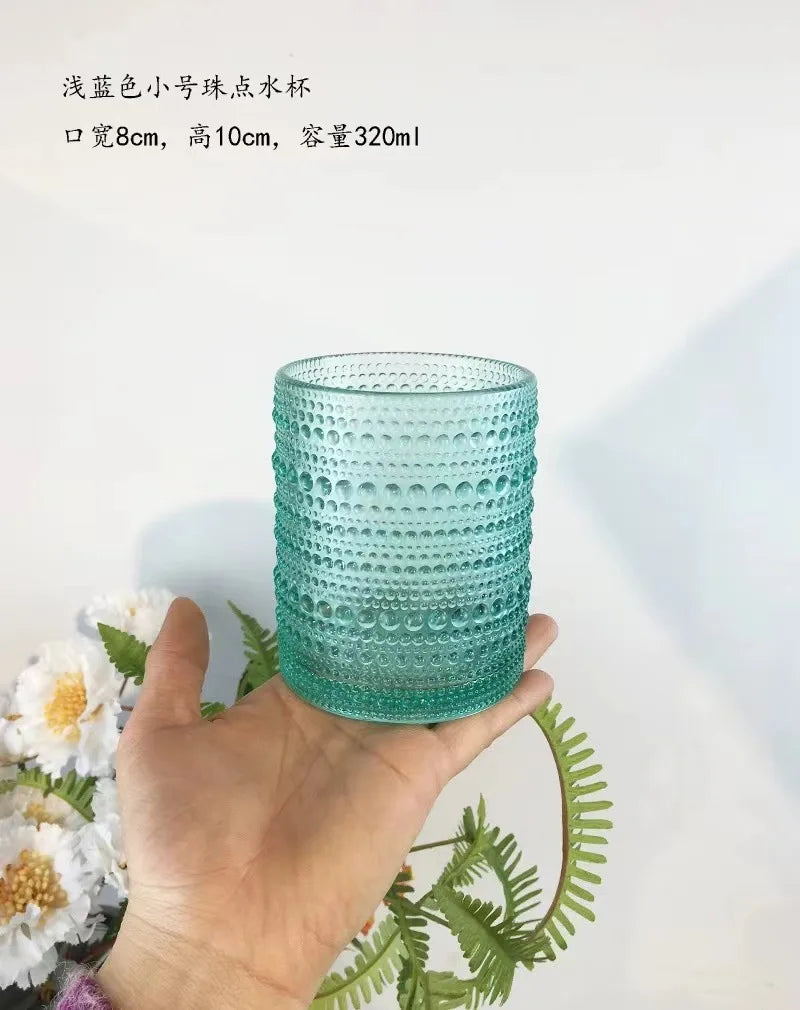 Verres retro relief pied haut multifonction set